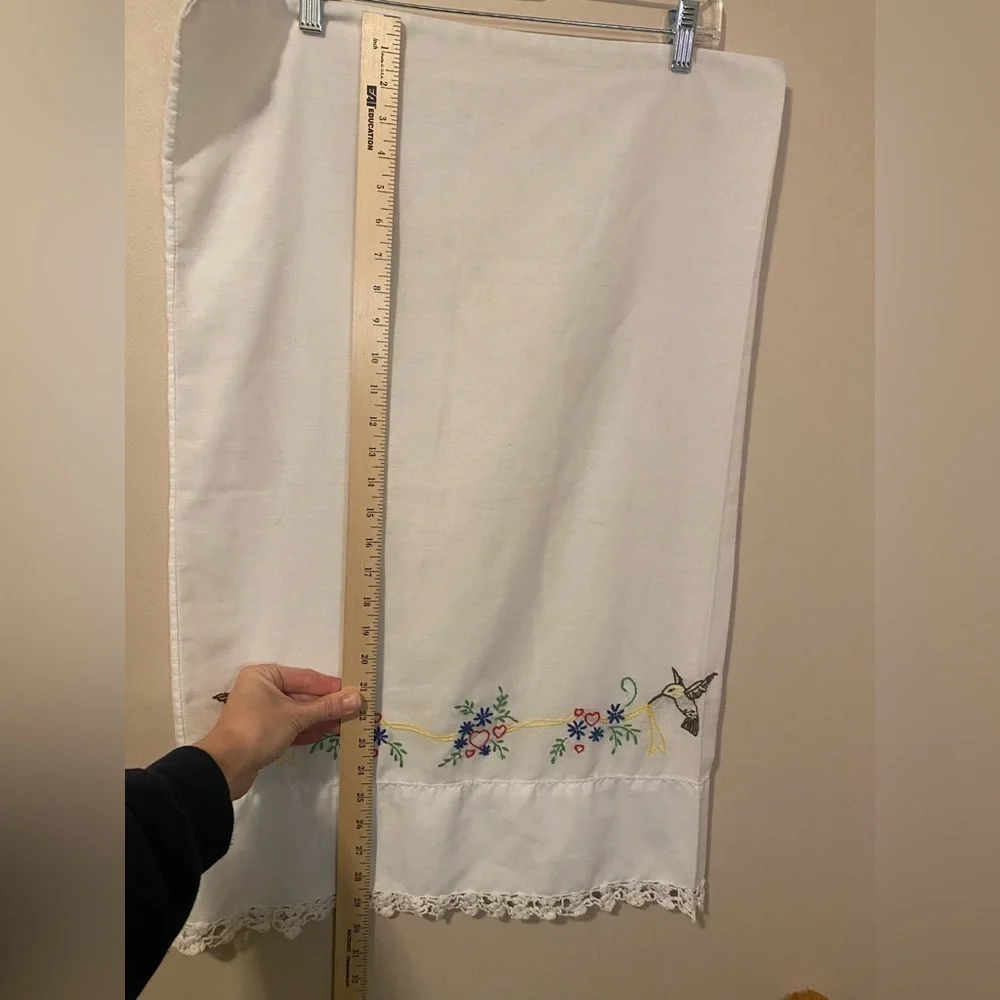Vintage Westpoint Stevens pillowcase embroidered hummingbird Made in the USA